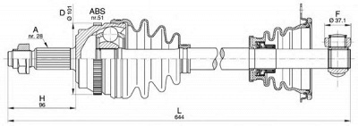 OPEN PARTS drs620900 -  Приводной вал